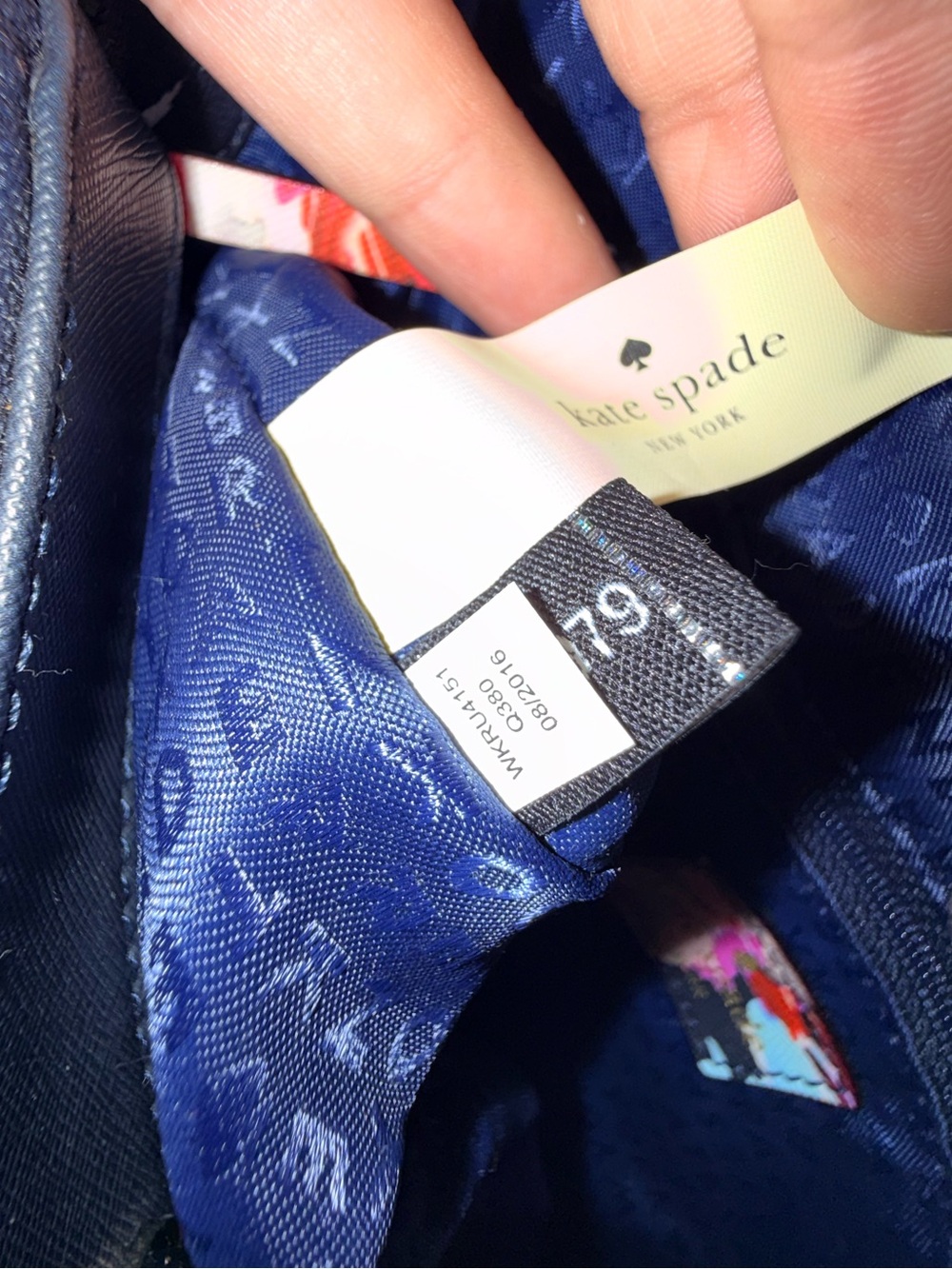 Kate Spade WKRU4751 Floral Satchel Crossbody Navy Multicolour - Picture 8 of 11